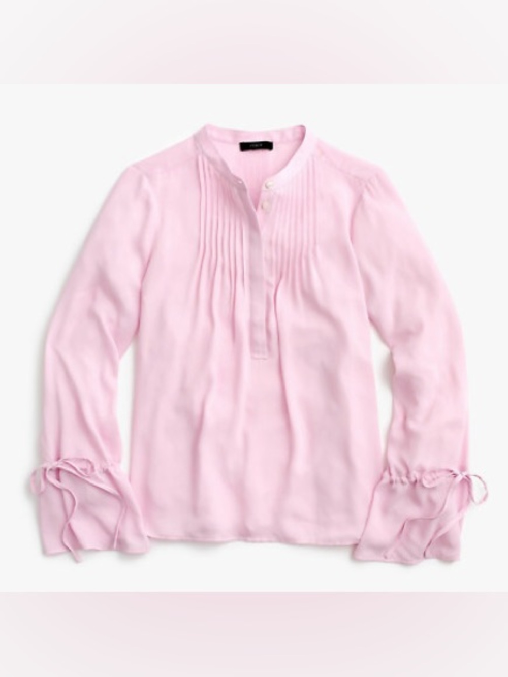 J.Crew Tie-Sleeve Top with Pintucks